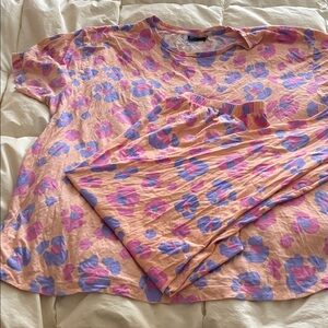 ASOS Curve Peach and Lavender Floral Pajama Set